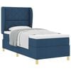 vidaXL Cama tipo Box Spring con cabecera Manual Azul 190 x 90 cm tela
