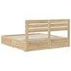 vidaXL Estructura de cama con caj&oacute;n con cabecera Madera contrachapada