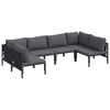 vidaXL Conjunto de sof&aacute;s de jard&iacute;n 6 uds. Negro Acero