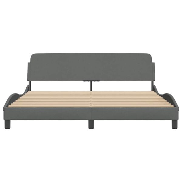 vidaXL Estructura de cama Dover de tela gris oscuro 180x200 cm
