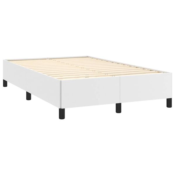 vidaXL Cama box spring con colch&oacute;n cuero sint&eacute;tico blanco 120x190 cm