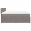 vidaXL Cama box spring con colch&oacute;n tela gris taupe 200x200 cm
