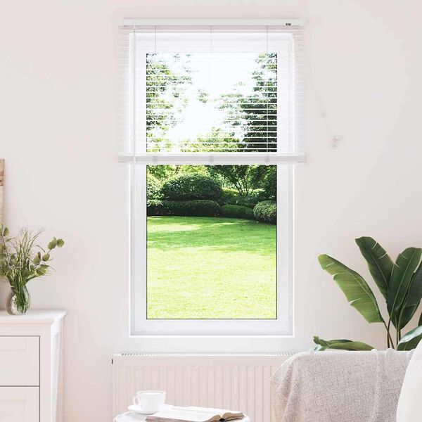 vidaXL Persiana para Ventana con cortinas Manual Blanco Aluminio