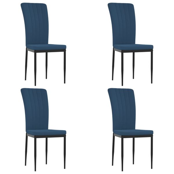 vidaXL Sillas de comedor 4 unidades terciopelo azul