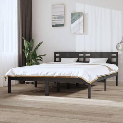 Estructura de cama madera maciza de pino marrón miel 160x200 cm