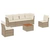 vidaXL Set sof&aacute;s de jard&iacute;n 7 piezas y cojines rat&aacute;n sint&eacute;tico beige