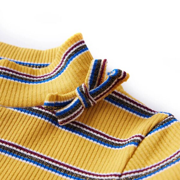 Camiseta infantil de manga larga color ocre 140