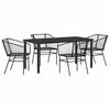 vidaXL Conjunto de Comedor de Jard&iacute;n 5 pcs Negro rat&aacute;n sint&eacute;tico