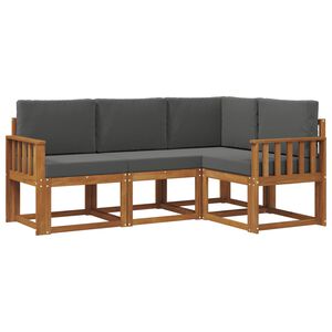 vidaXL Conjunto de sof&aacute;s de exterior 4 pcs Natural y Antracita