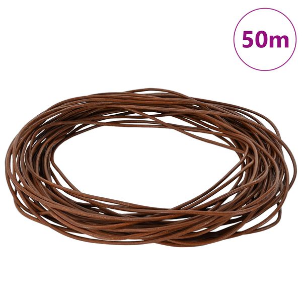 vidaXL Cord&oacute;n de cuero Marr&oacute;n Claro &Oslash;1 mm x 50 m Cuero