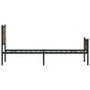 vidaXL Estructura de cama sin colch&oacute;n metal roble ahumado 107x203 cm