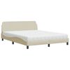 vidaXL Cama con colchón Dover de tela color crema 160x200 cm