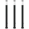 vidaXL Balizas de luz con toma de corriente, 3 unidades, 110 cm, acero inoxidable, IP44