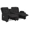 vidaXL Sillón de masaje reclinable 2 plazas con portavasos tela negro