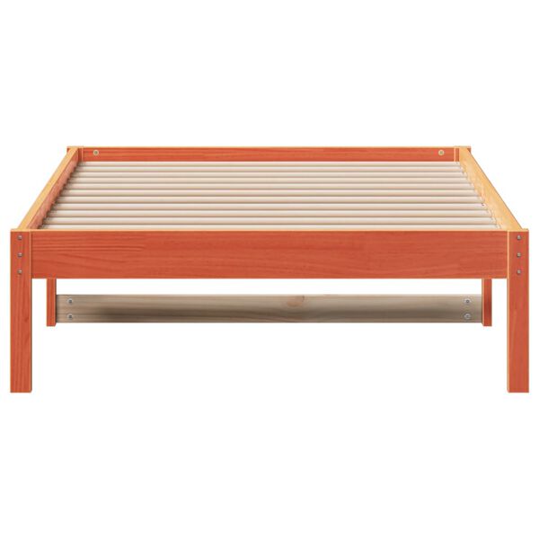 vidaXL Sof&aacute; cama sin colch&oacute;n madera maciza pino marr&oacute;n cera 80x200 cm