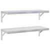 vidaXL Estantes de pared 2 uds acero inoxidable plateado 75x30 cm