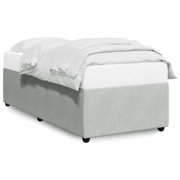 vidaXL Estructura de cama sin colch&oacute;n terciopelo gris claro 80x200 cm