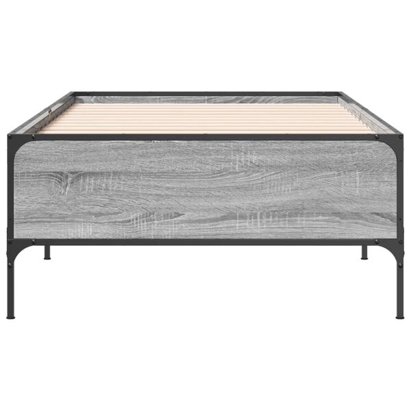 vidaXL Estructura cama madera ingenier&iacute;a metal gris Sonoma 90x190 cm