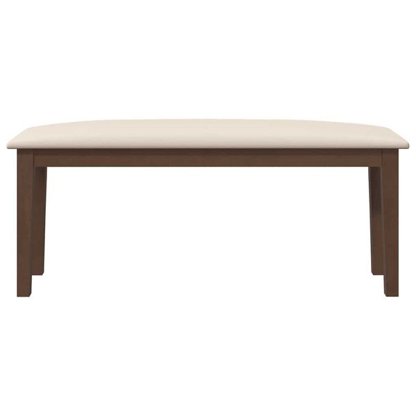 vidaXL Banco 110 cm madera maciza marrón caucho