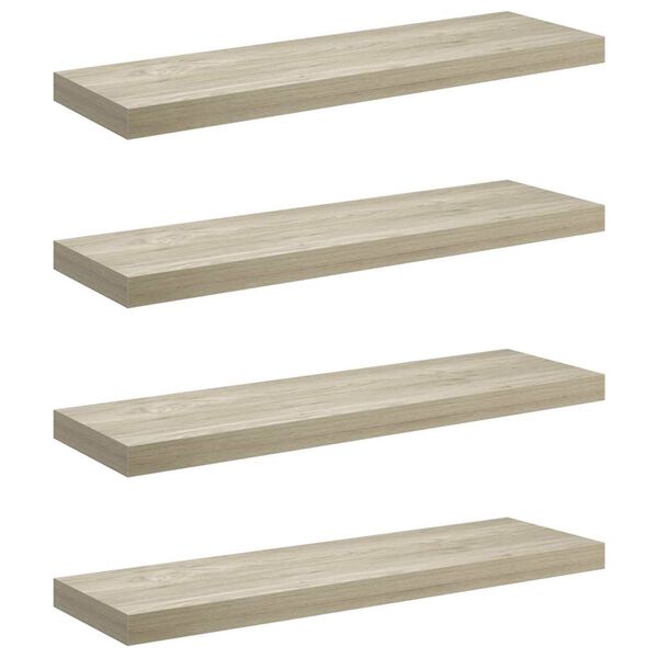 vidaXL Estantes flotantes pared 4 uds color roble MDF 80x23,5x3,8cm