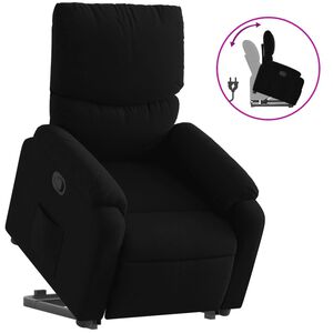 vidaXL Sill&oacute;n reclinable elevable tela negro