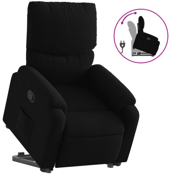 vidaXL Sillón reclinable elevable tela negro