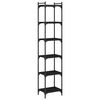 vidaXL Librer&iacute;a de 6 estantes madera de ingenier&iacute;a negro 40x30x188 cm