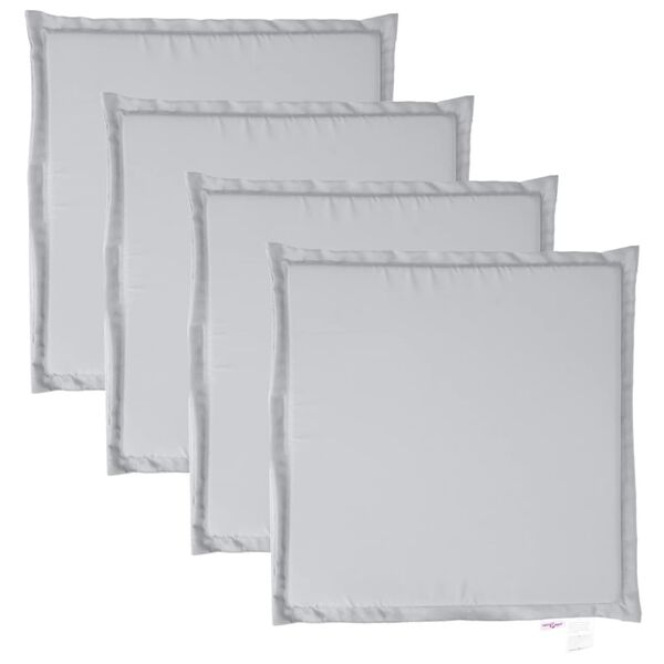 vidaXL Cojines asiento de jard&iacute;n cuadrados 4 uds gris claro 45x45x2 cm