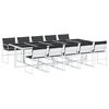 vidaXL Juego de comedor de jard&iacute;n 11 pzas con cojines textilene blanco