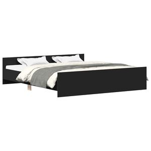 vidaXL Estructura de cama con cabecero piecero negro 200x200cm