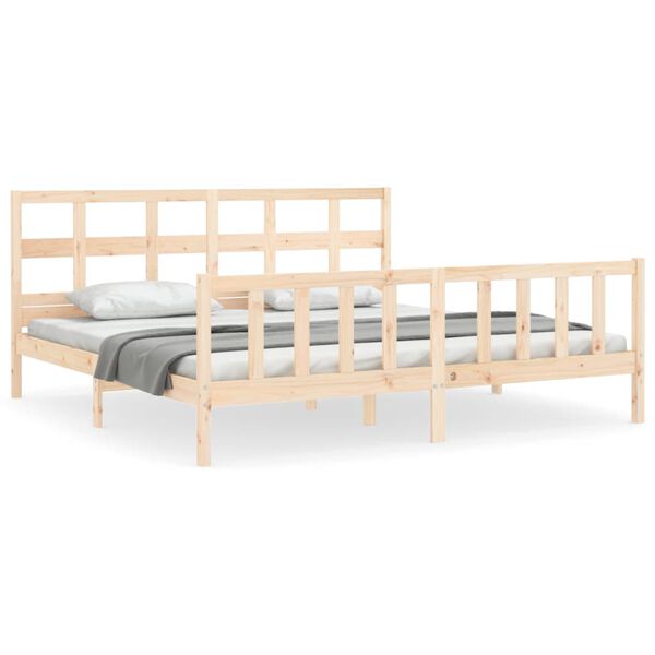 vidaXL Estructura de cama sin colch&oacute;n madera maciza de pino 200x200 cm