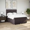 vidaXL Cama box spring con colch&oacute;n tela marr&oacute;n oscuro 140x190 cm