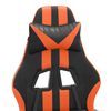 vidaXL Silla gaming con reposapi&eacute;s cuero sint&eacute;tico negro naranja