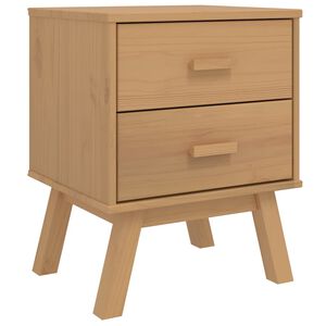vidaXL Mesita de noche OLDEN madera maciza de pino marr&oacute;n