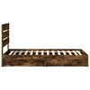 vidaXL Cama con almacenamiento con cabecera Roble ahumado 100 x 200 cm