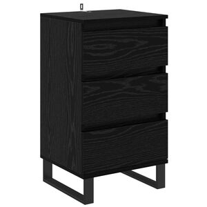 vidaXL Vitrina con caj&oacute;n Roble negro Madera contrachapada