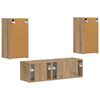 vidaXL Conjunto de mueble para TV de pared 4 pcs Roble artesanal
