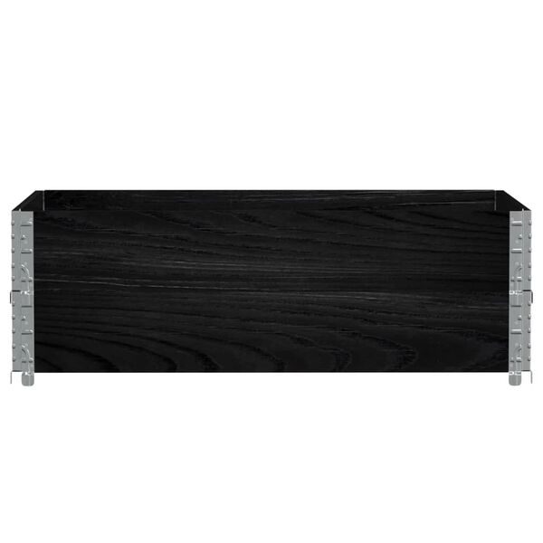 vidaXL Collares de palets 2 uds madera maciza de pino negro 120x80 cm