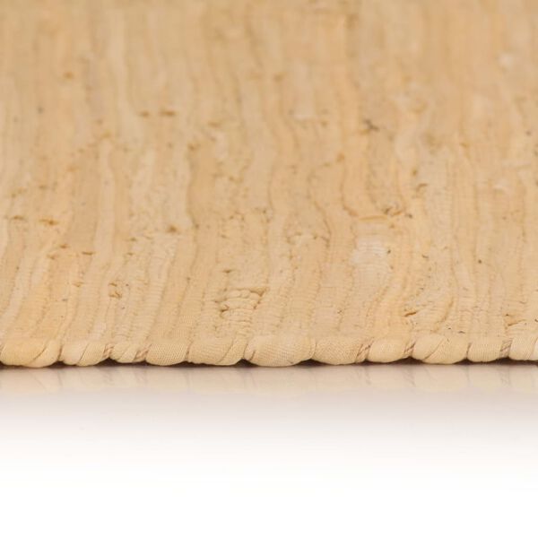 vidaXL Alfombra tejida a mano Chindi algod&oacute;n beige 200x290 cm