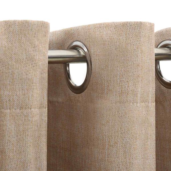vidaXL Cortinas opacas ojales look de lino 2 pzas beige 140x225 cm