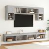 vidaXL Muebles de TV con luces LED 2 uds gris hormig&oacute;n 100x30x30 cm
