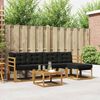 vidaXL Conjunto de sof&aacute;s de exterior con coj&iacute;n 6 pcs Natural y negro