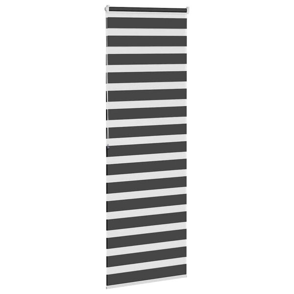 vidaXL Estor cebra negro 85x200 cm tejido ancho 80,9 cm poli&eacute;ster