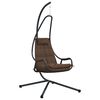 vidaXL Silla huevo colgante Manual Café 94 x 107 x 196.5 cm Acero