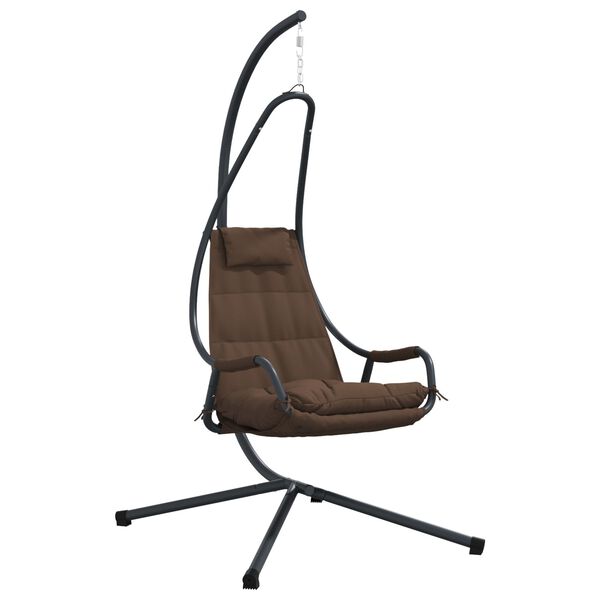 vidaXL Silla huevo colgante Manual Café 94 x 107 x 196.5 cm Acero