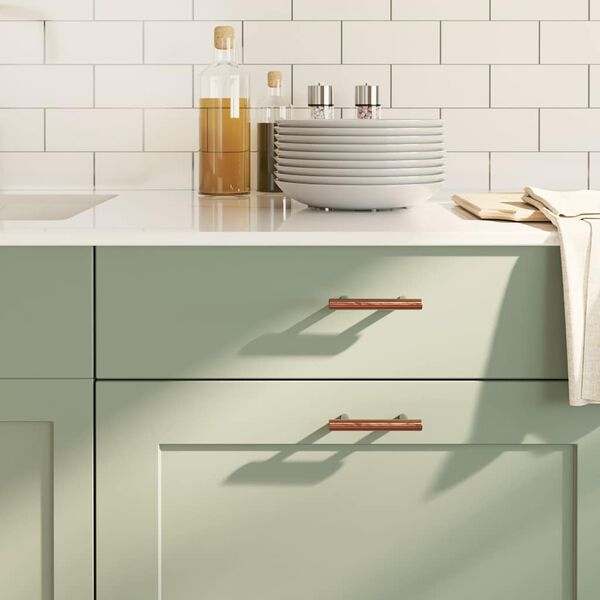 vidaXL Tiradores para armarios 10 uds acero inoxidable bronce 64 mm