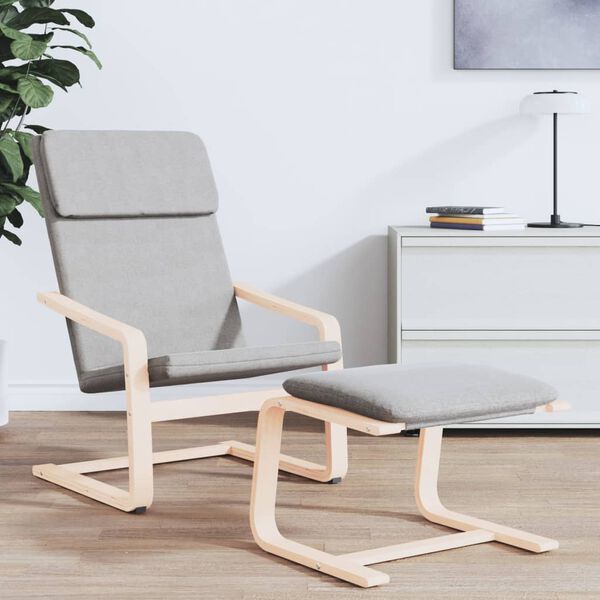 vidaXL Reposapi&eacute;s de tela gris claro 51x41x40 cm