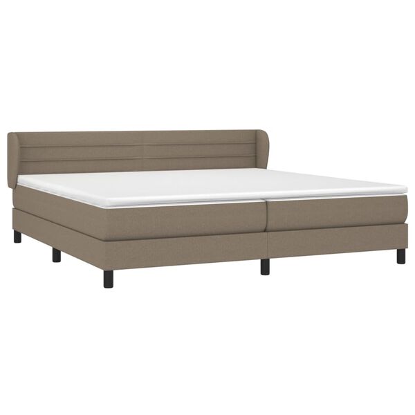 vidaXL Cama box spring con colch&oacute;n tela gris taupe 200x200 cm
