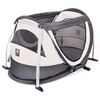 DERYAN Cuna de viaje desplegable PeuterBox con mosquitera color crema