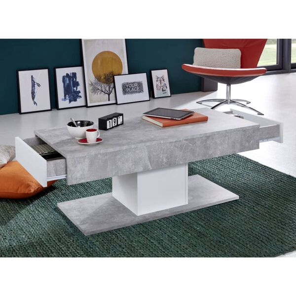 Trendteam Mesa de centro Universal CT-124 gris piedra y blanco